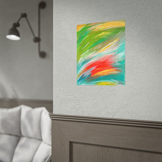 Abstract Colorful Brushstroke Poster | Rolled Poster Wall Art