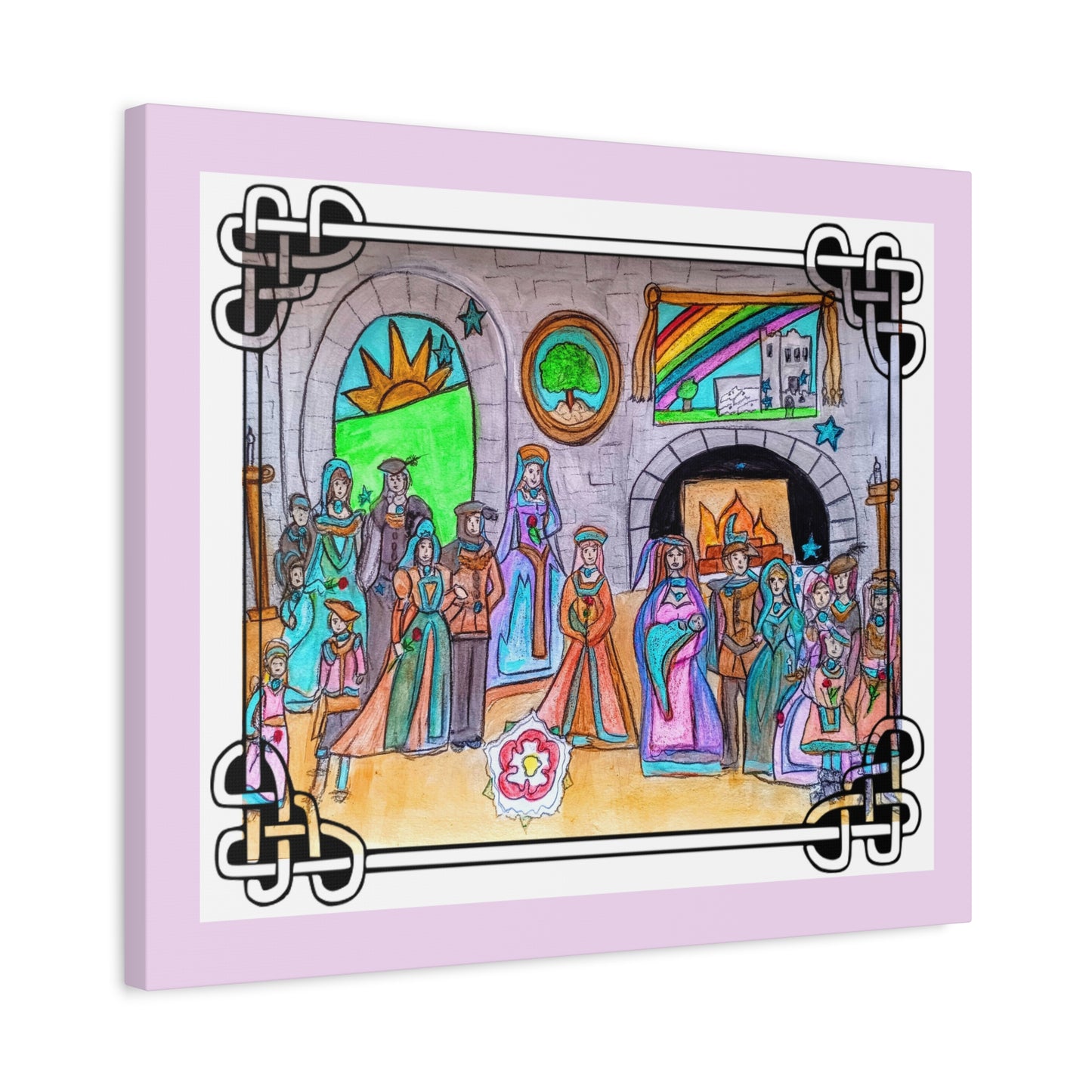 Queen Anne Boleyn, Queen Elizabeth the I and the Boleyn family Illustration Canvas