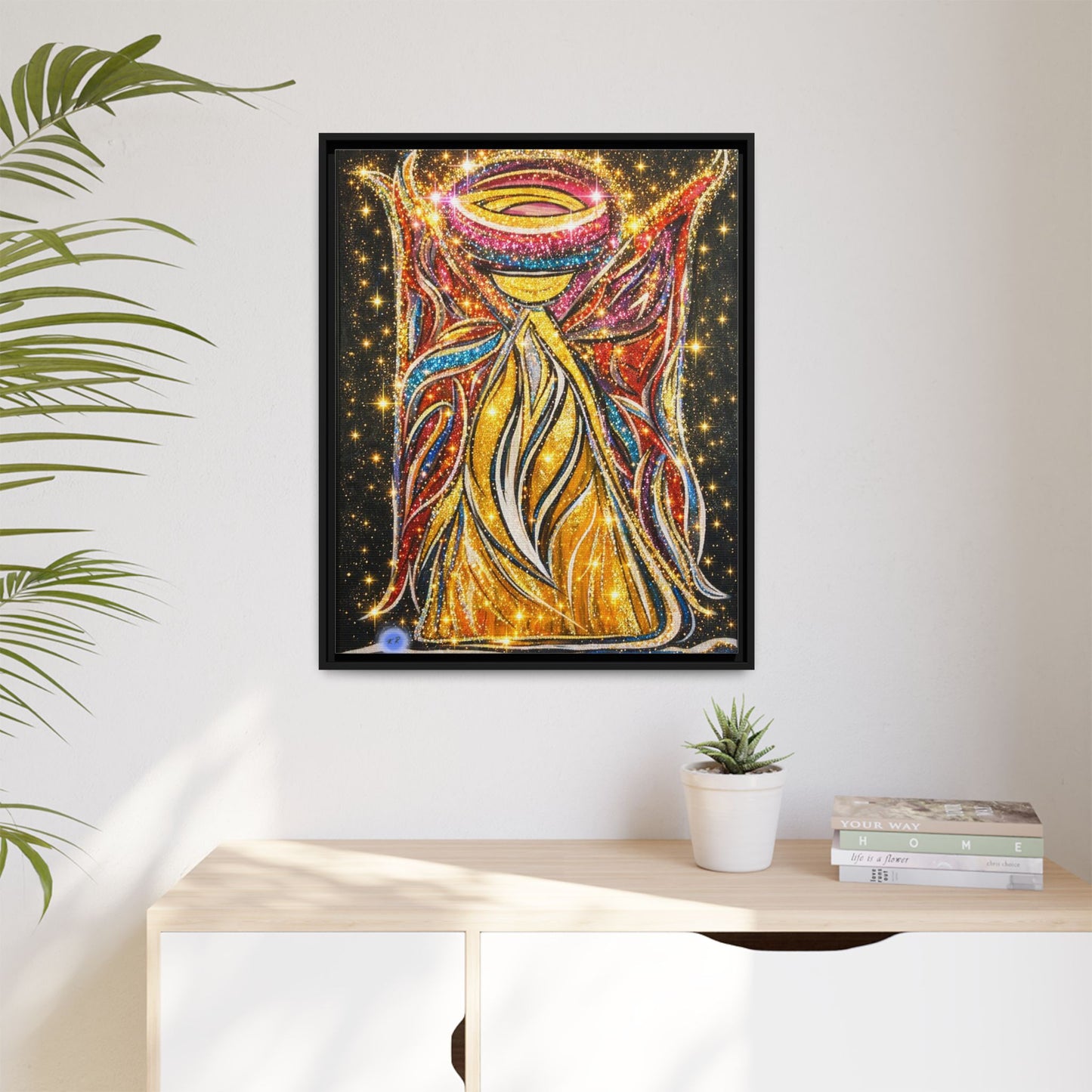 Golden Angel Abstract Painting Matte Canvas