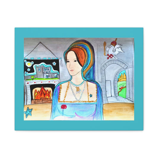 Queen Anne Boleyn Lady Portrait, Gallery Wrapped Canvas Print — Stretched Matte Wall Art