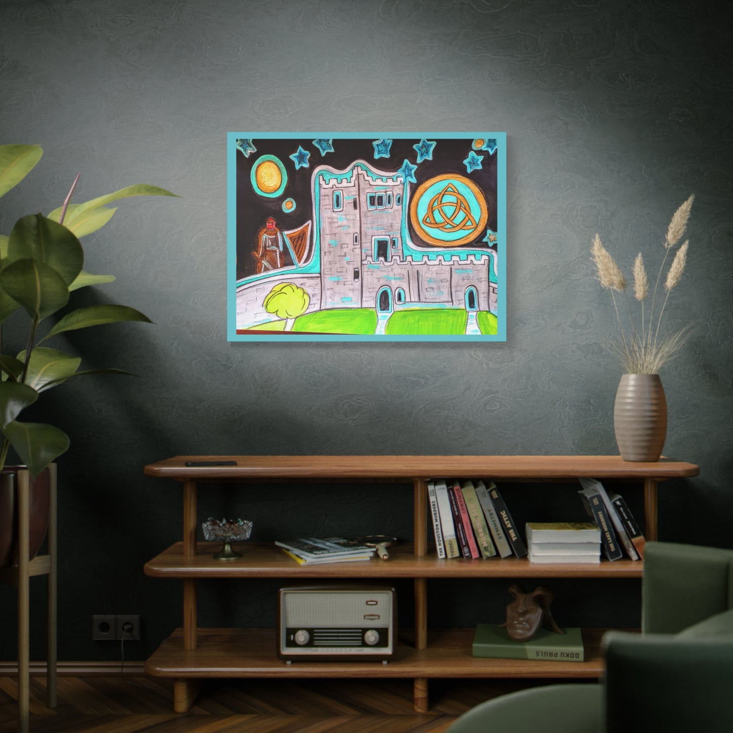 Castle Night, Matte Gallery Wrapped Canvas Art – Stretched Celtic Knot Wall Print