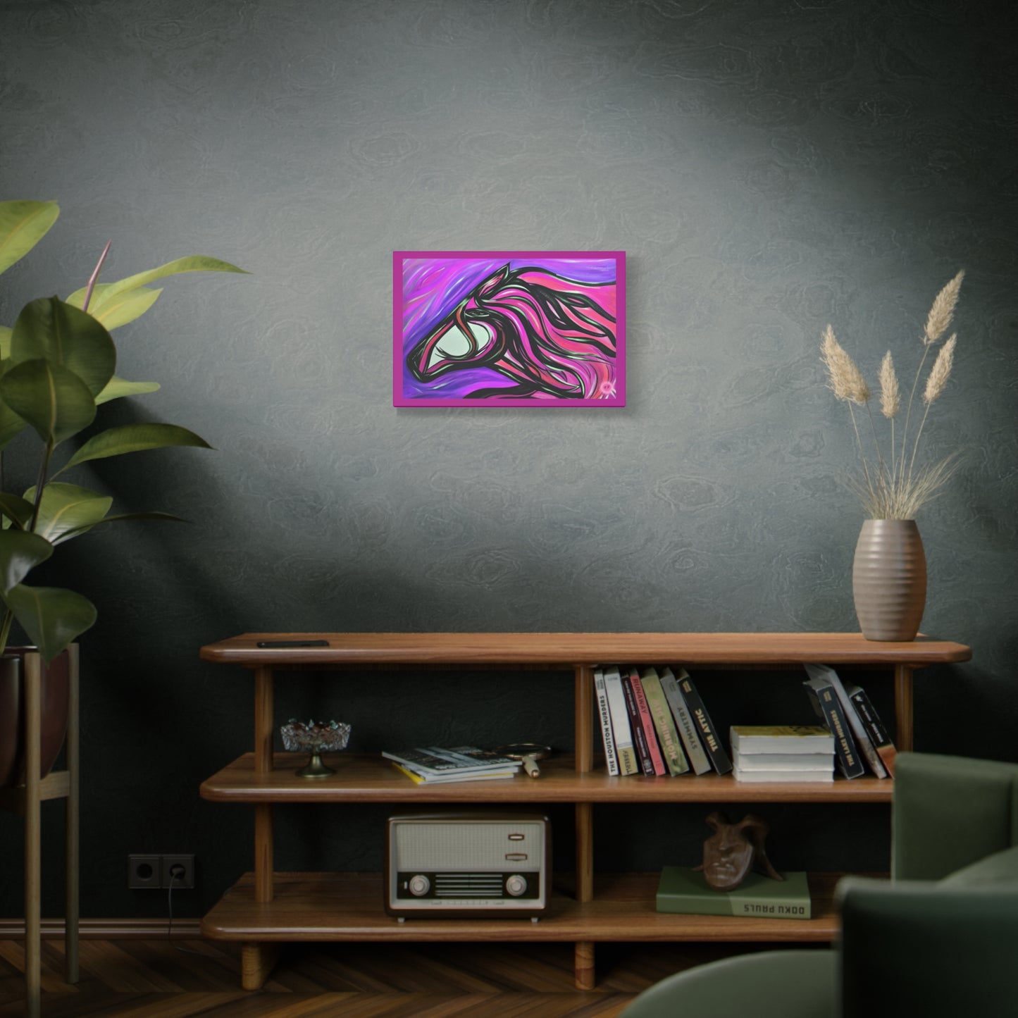 Pink Horse gallery wrapped canvas print, multiple sizes available