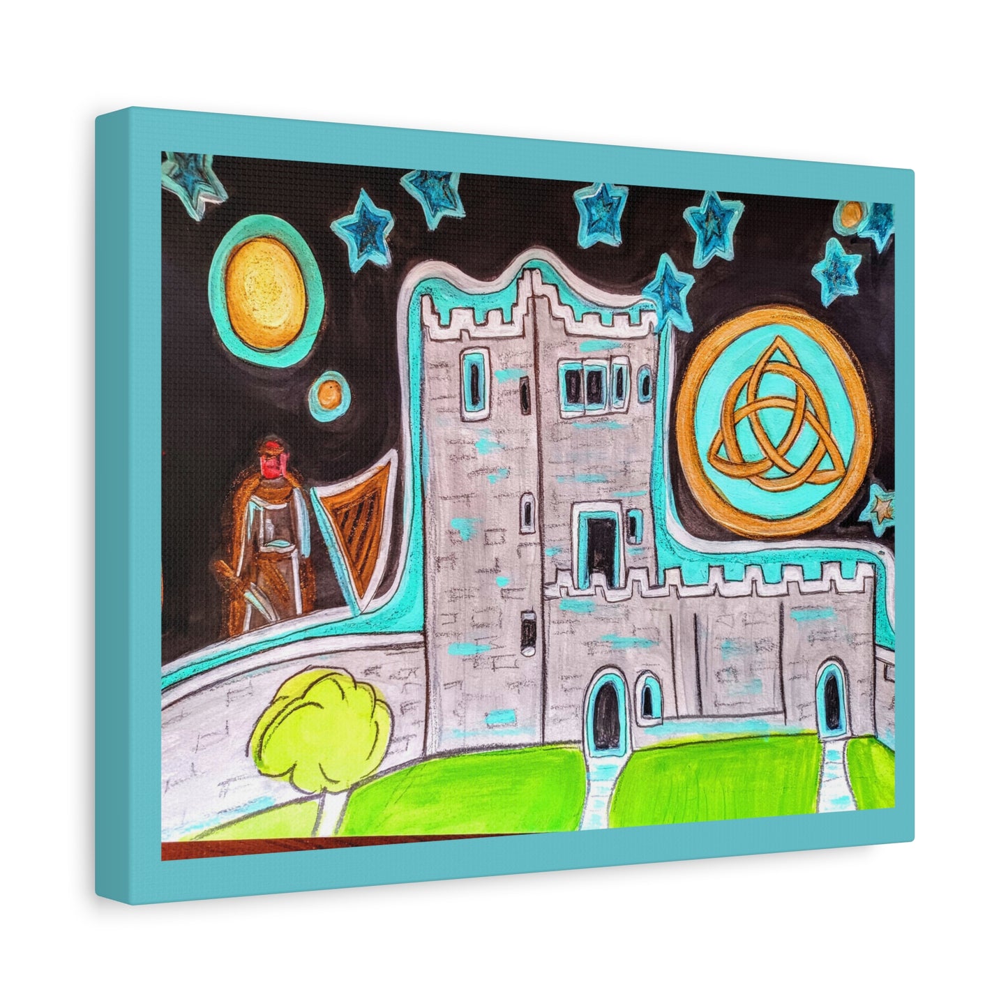 Castle Night, Matte Gallery Wrapped Canvas Art – Stretched Celtic Knot Wall Print