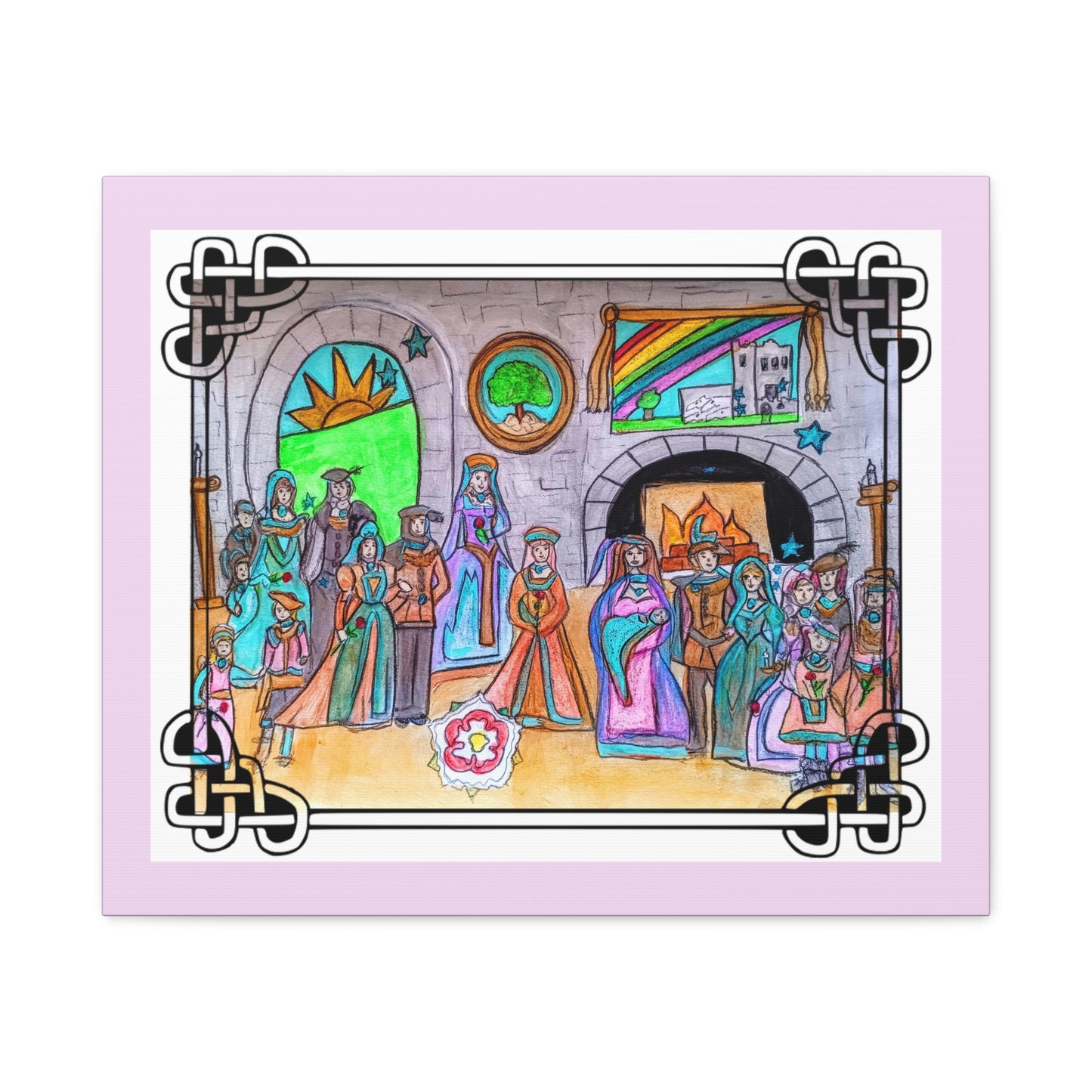 Queen Anne Boleyn, Queen Elizabeth the I and the Boleyn family Illustration Canvas