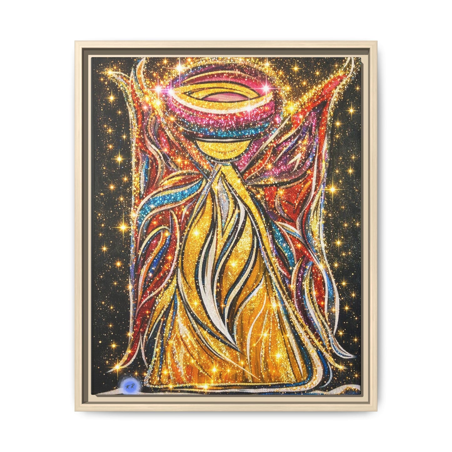 Golden Angel Abstract Painting Matte Canvas