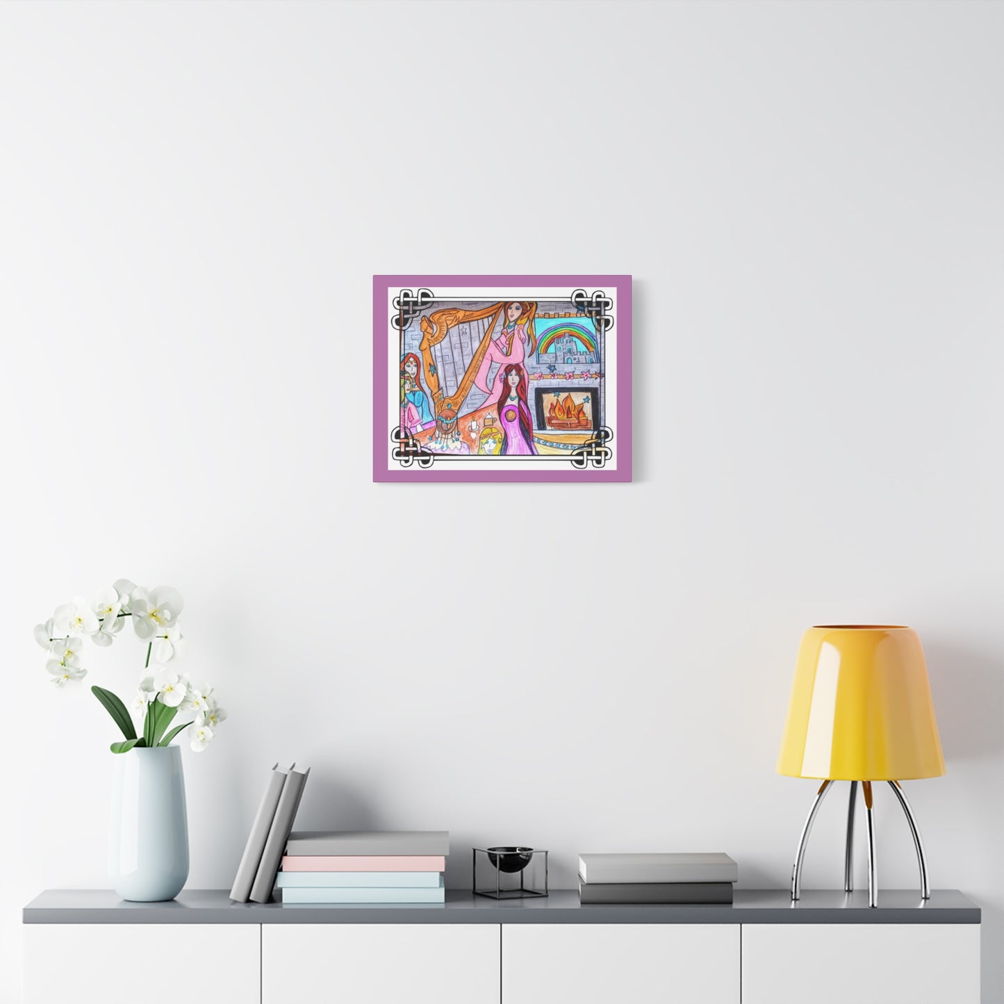 Celtic Magic Harp Ladies, Matte Gallery Wrapped Canvas Wall Art ~ multiple sizes