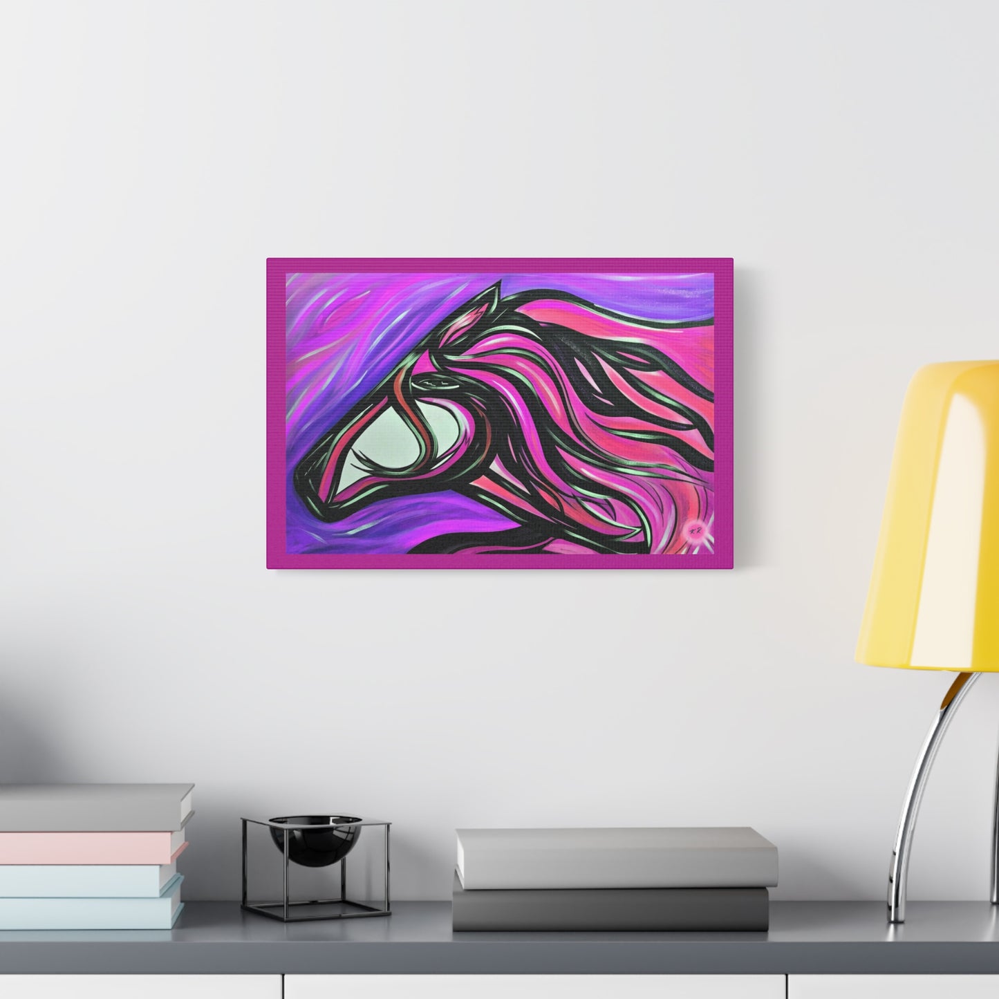 Pink Horse gallery wrapped canvas print, multiple sizes available