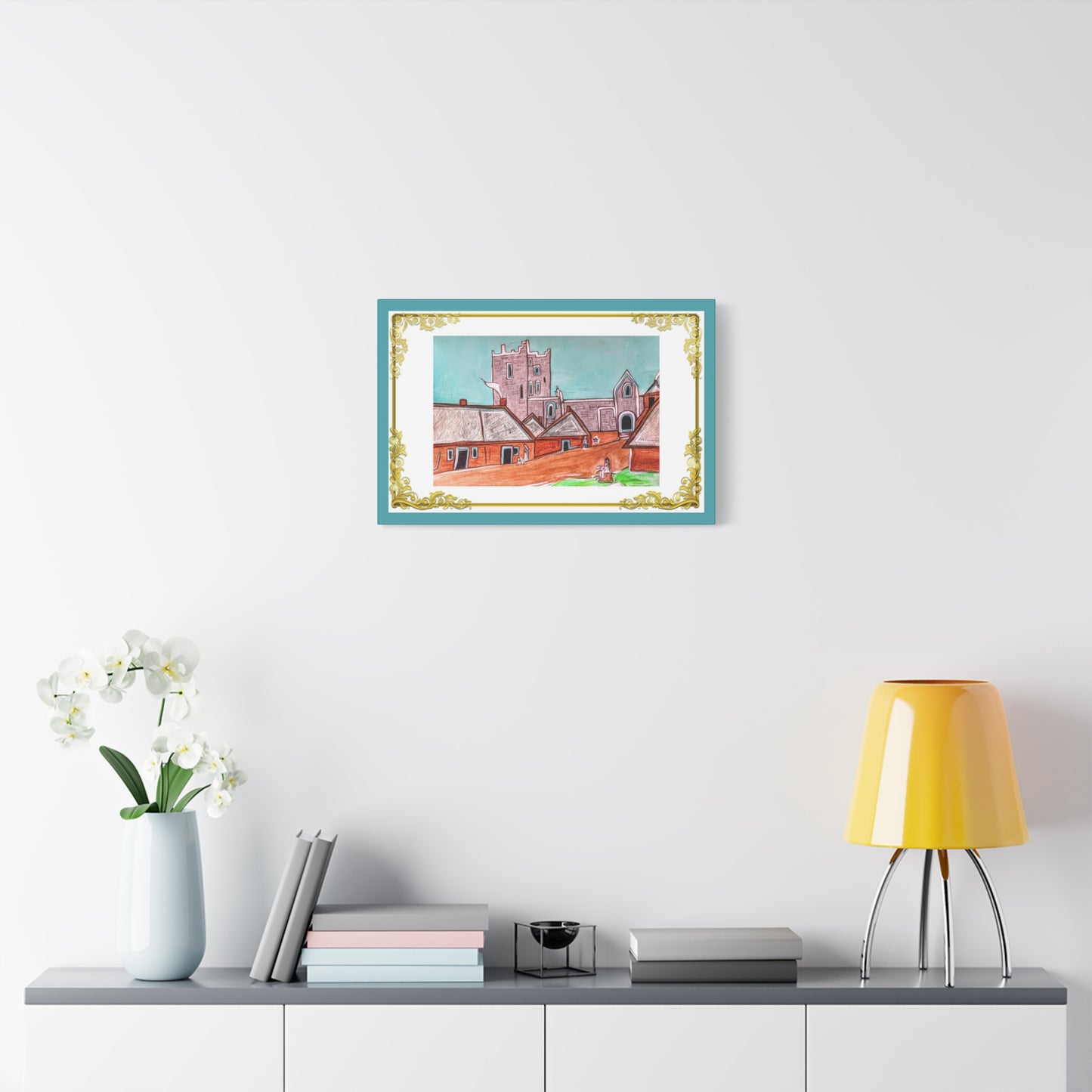 Medieval Irish town and Clonony Castle, Gallery Wrapped Canvas