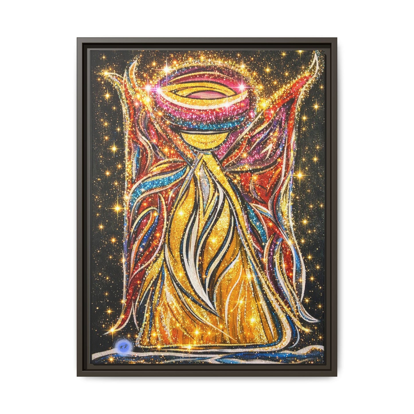 Golden Angel Abstract Painting Matte Canvas