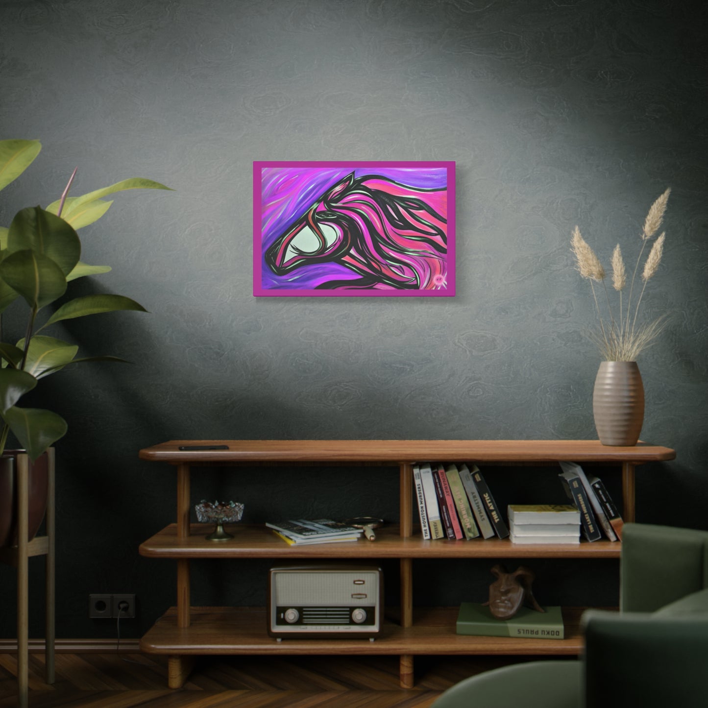 Pink Horse gallery wrapped canvas print, multiple sizes available