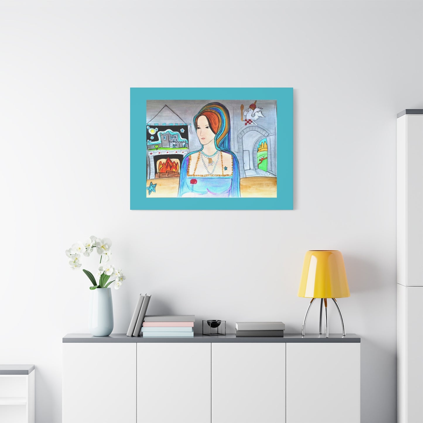 Queen Anne Boleyn Lady Portrait, Gallery Wrapped Canvas Print — Stretched Matte Wall Art