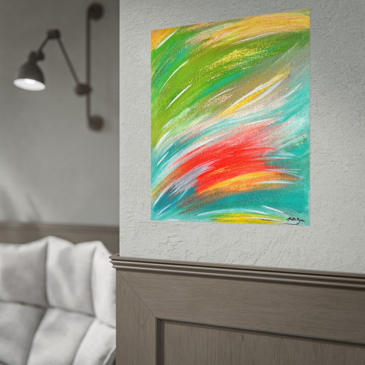 Abstract Colorful Brushstroke Poster | Rolled Poster Wall Art