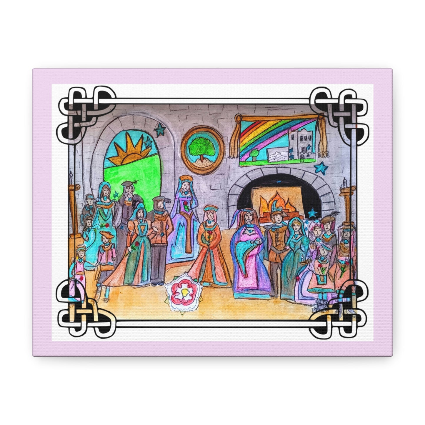 Queen Anne Boleyn, Queen Elizabeth the I and the Boleyn family Illustration Canvas