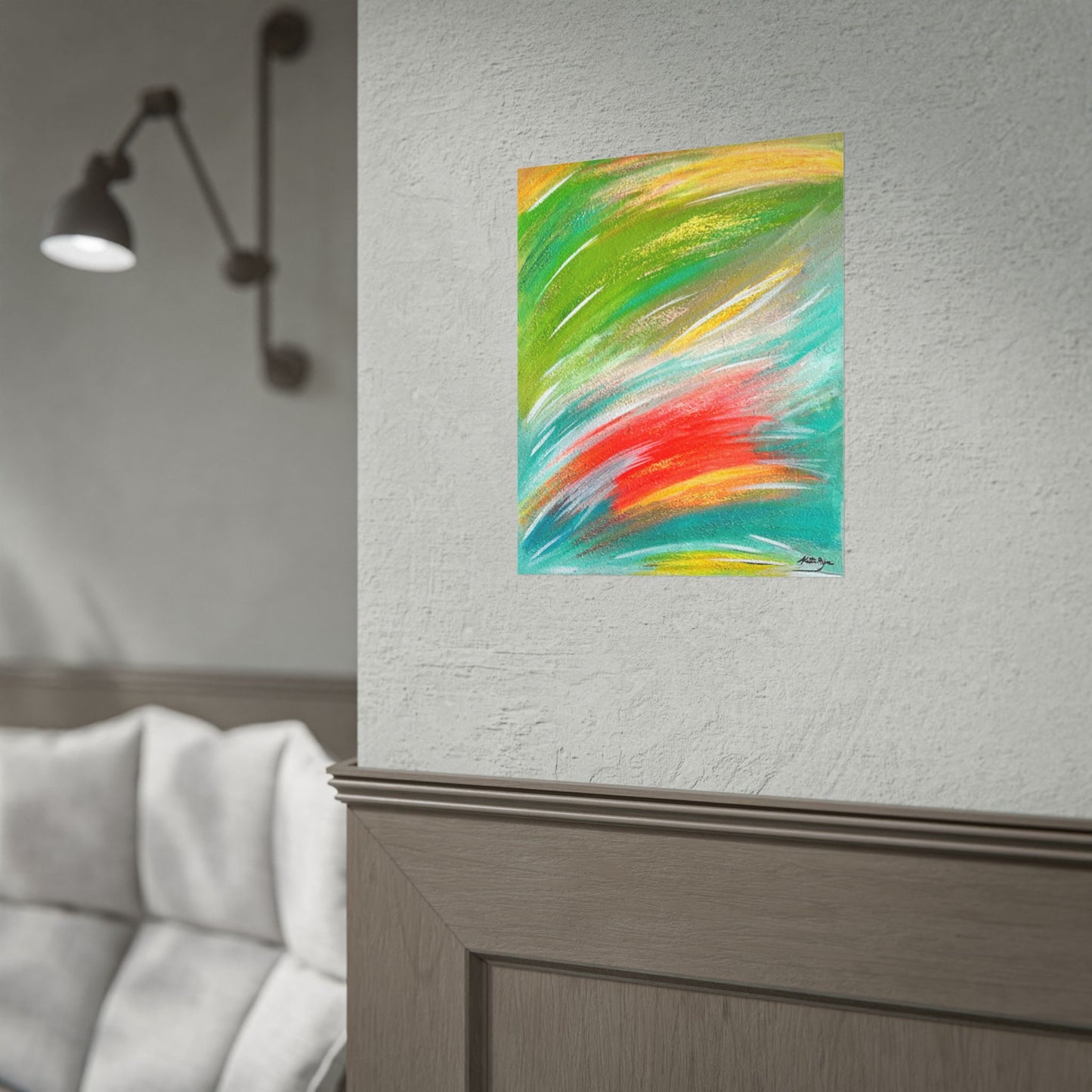 Abstract Colorful Brushstroke Poster | Rolled Poster Wall Art