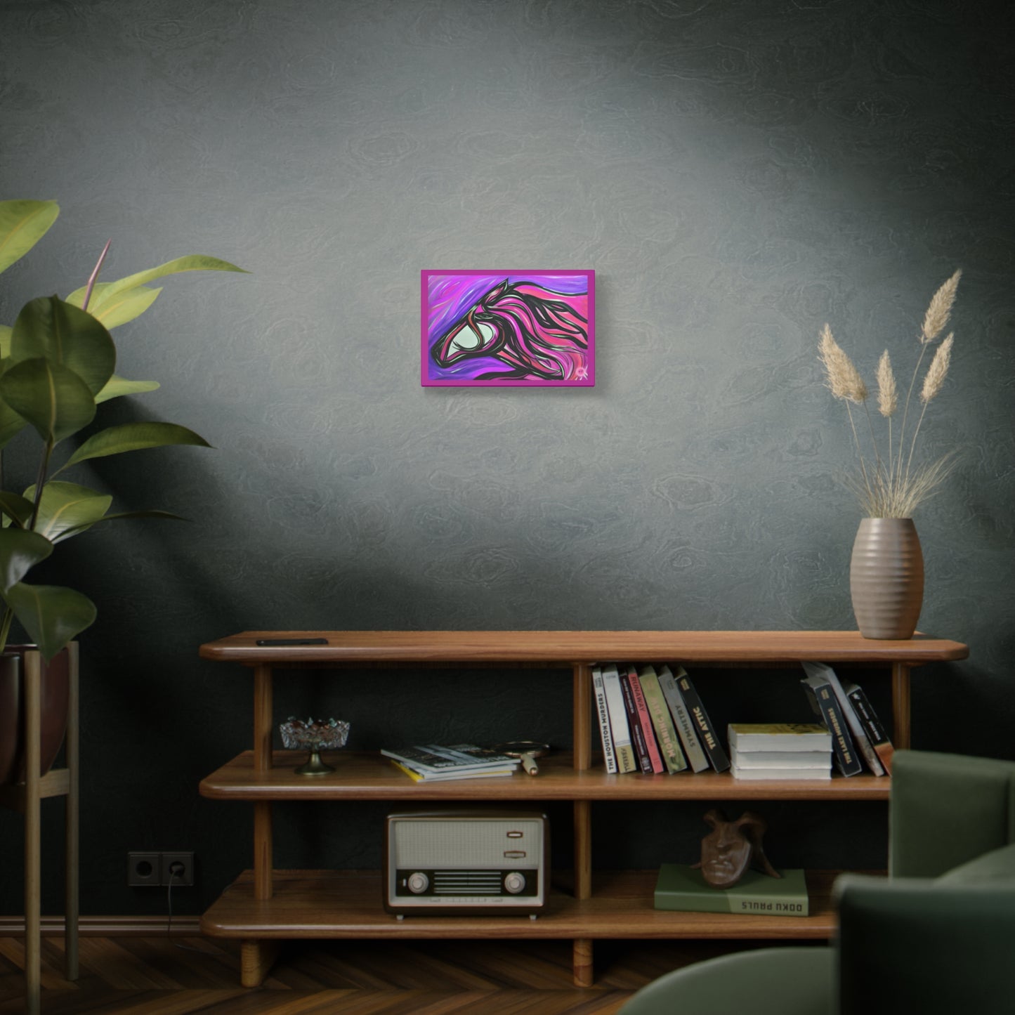 Pink Horse gallery wrapped canvas print, multiple sizes available