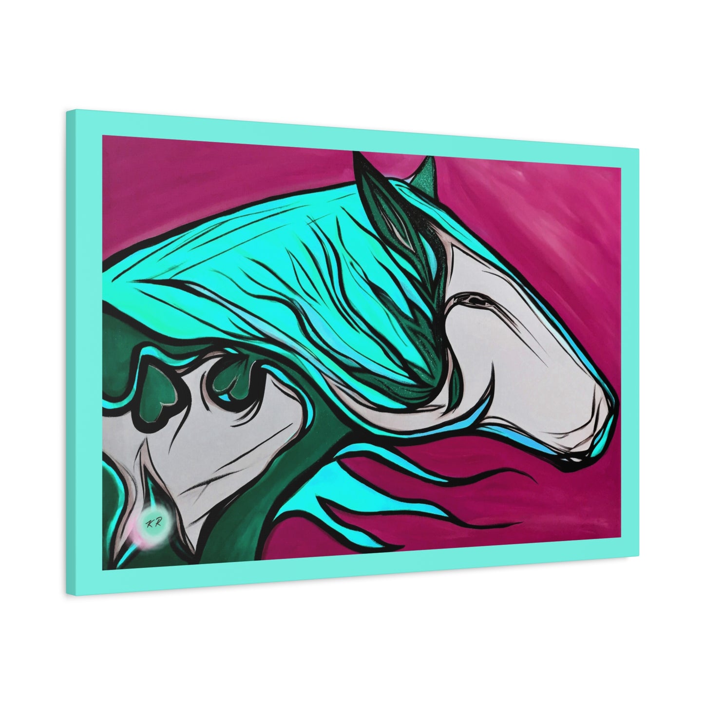 Turquoise Mane Horse Matte Canvas