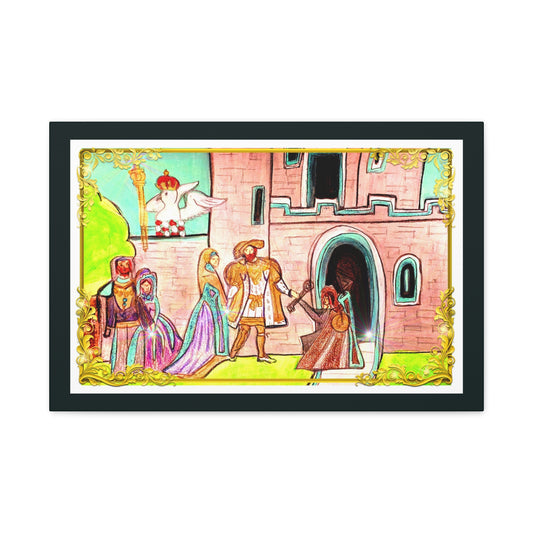 King Henry VIII & Queen Anne Boleyn at a Medieval Castle with her parents~ Stretched Wall Art