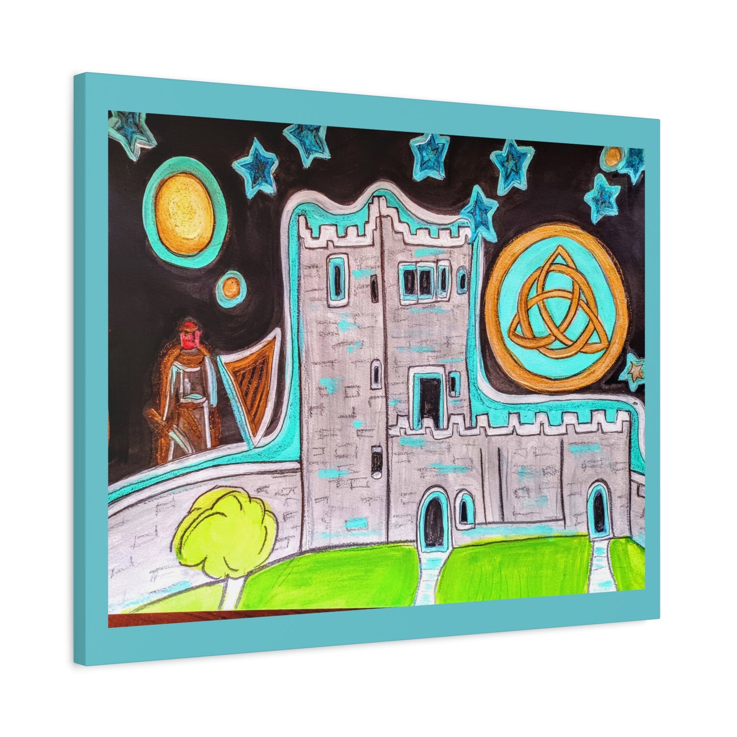 Castle Night, Matte Gallery Wrapped Canvas Art – Stretched Celtic Knot Wall Print