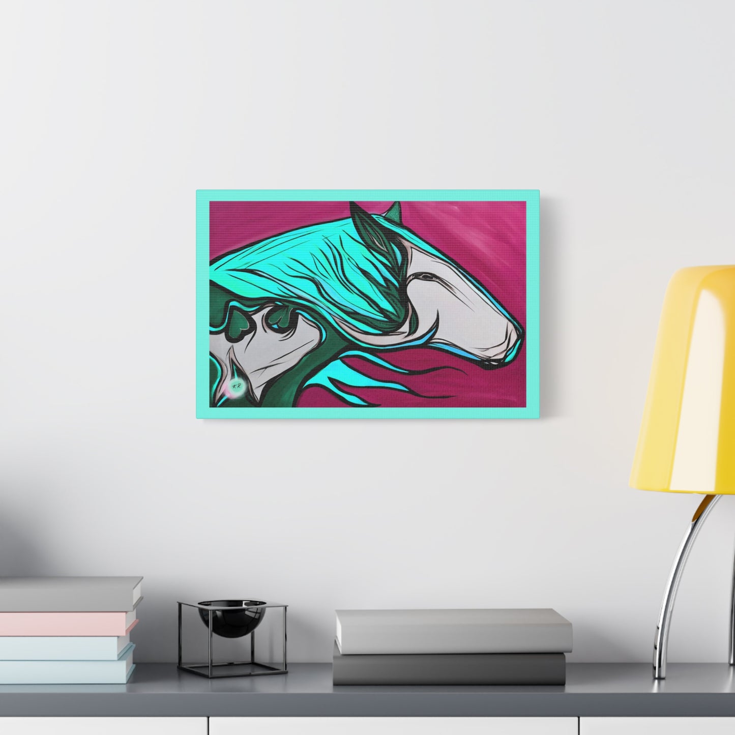 Turquoise Mane Horse Matte Canvas