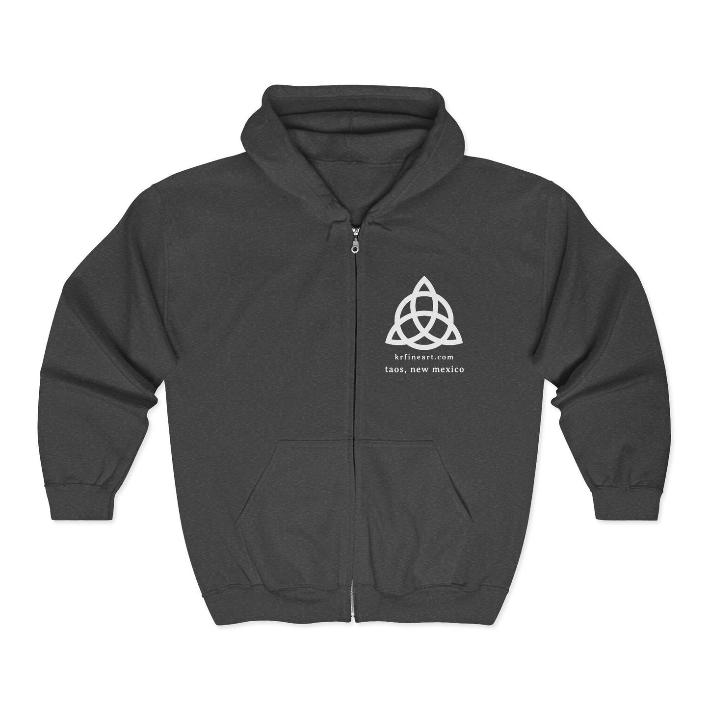 Celtic Trinity Knot~ krfineart.com~ Taos New Mexico Zip Hoodie | Full Zip Sweatshirt