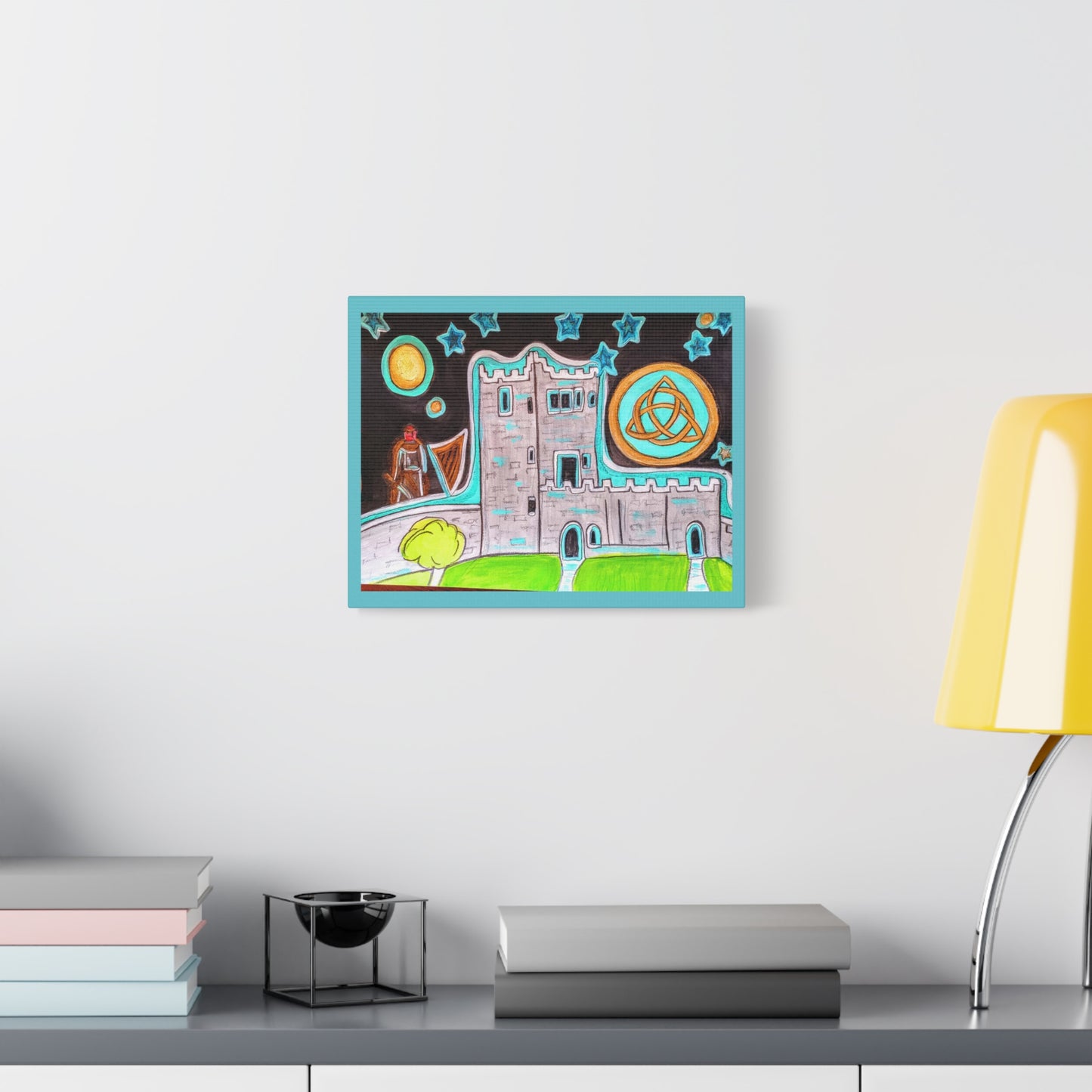 Castle Night, Matte Gallery Wrapped Canvas Art – Stretched Celtic Knot Wall Print
