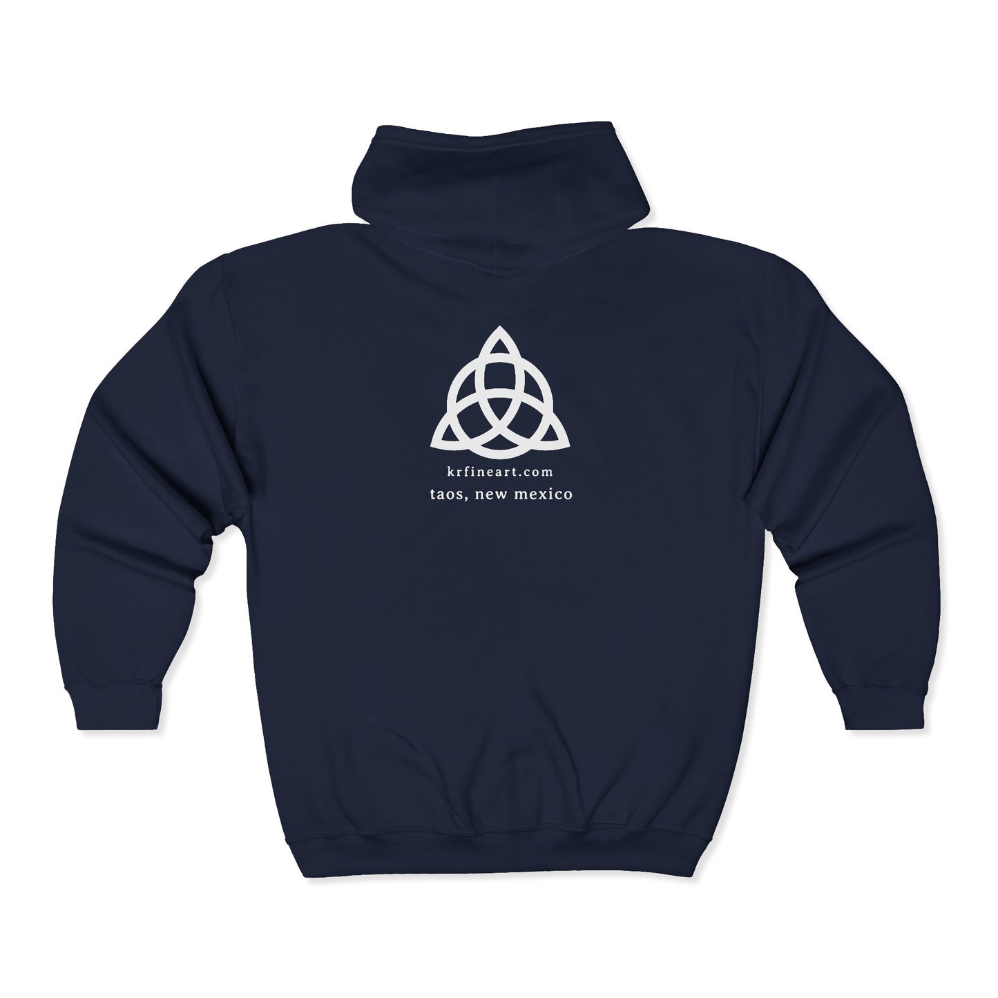 Celtic Trinity Knot~ krfineart.com~ Taos New Mexico Zip Hoodie | Full Zip Sweatshirt