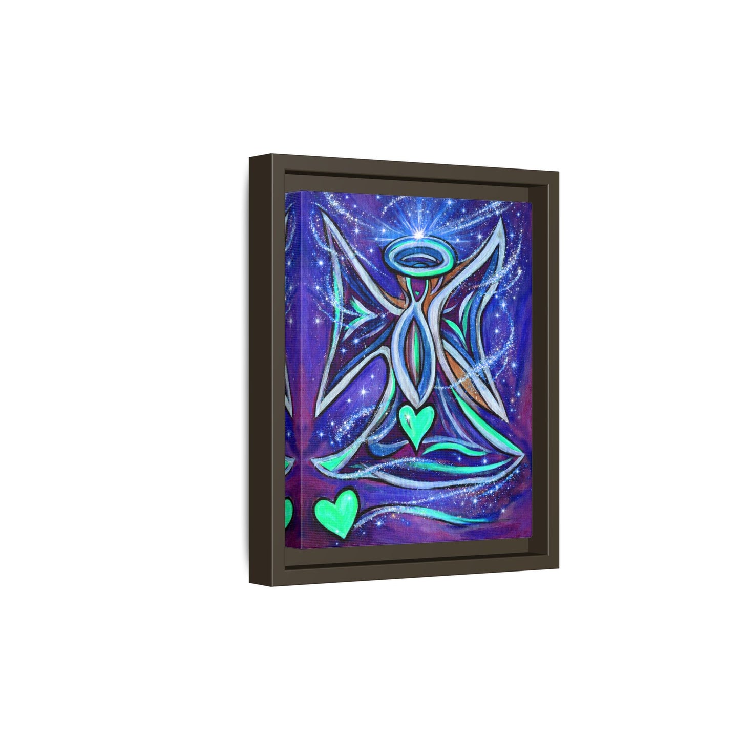 Sparkling Rainbow Angel Artwork Matte Canvas Framed | Spiritual Wall Art