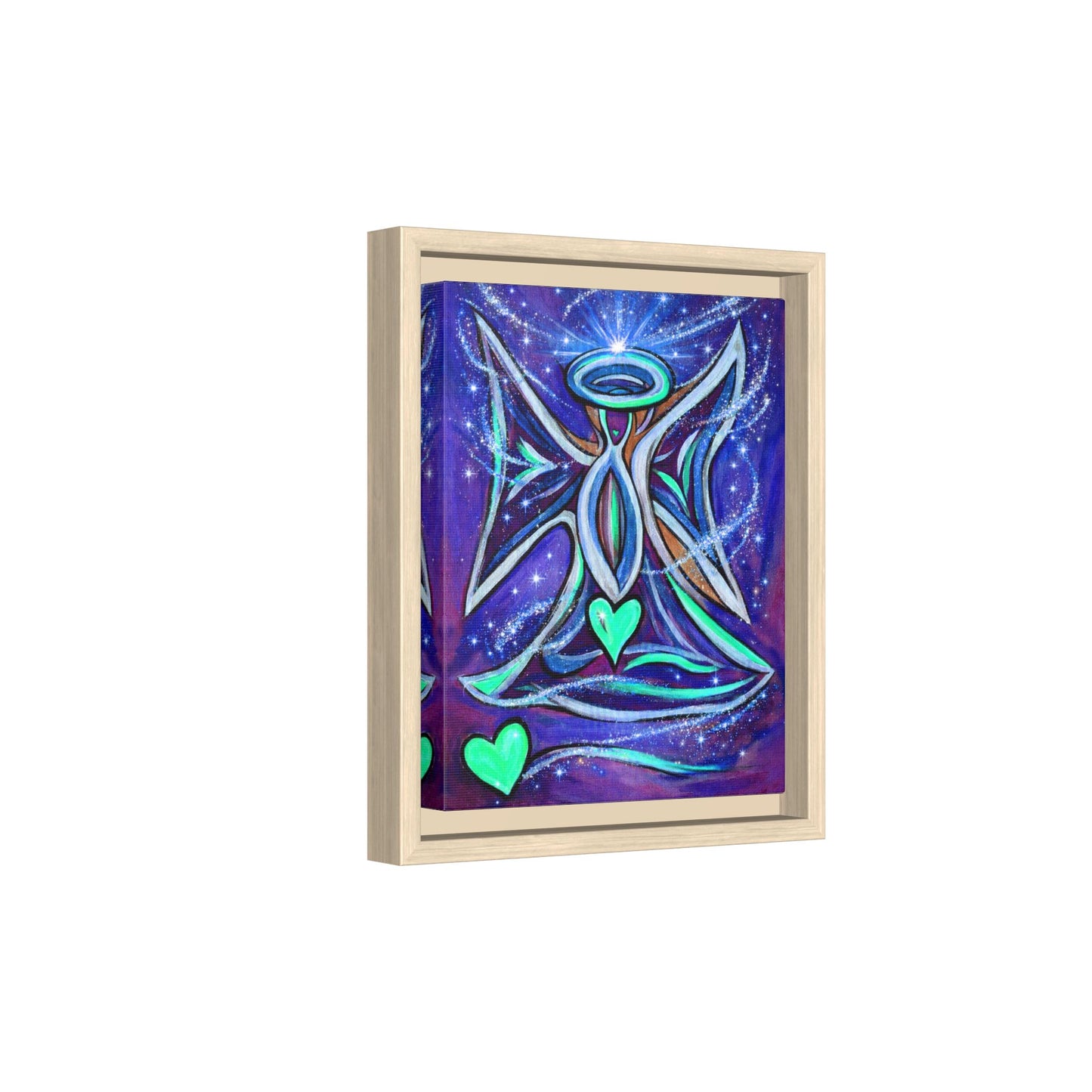 Sparkling Rainbow Angel Artwork Matte Canvas Framed | Spiritual Wall Art