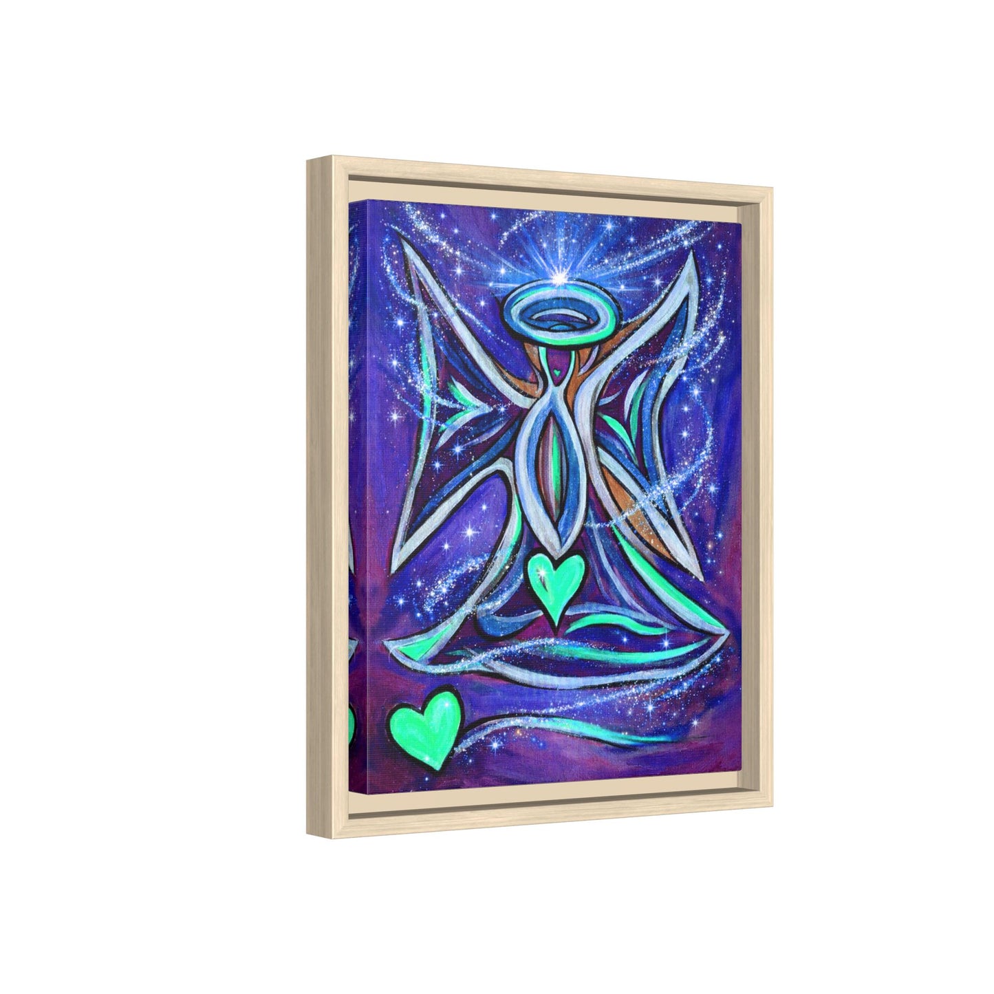 Sparkling Rainbow Angel Artwork Matte Canvas Framed | Spiritual Wall Art