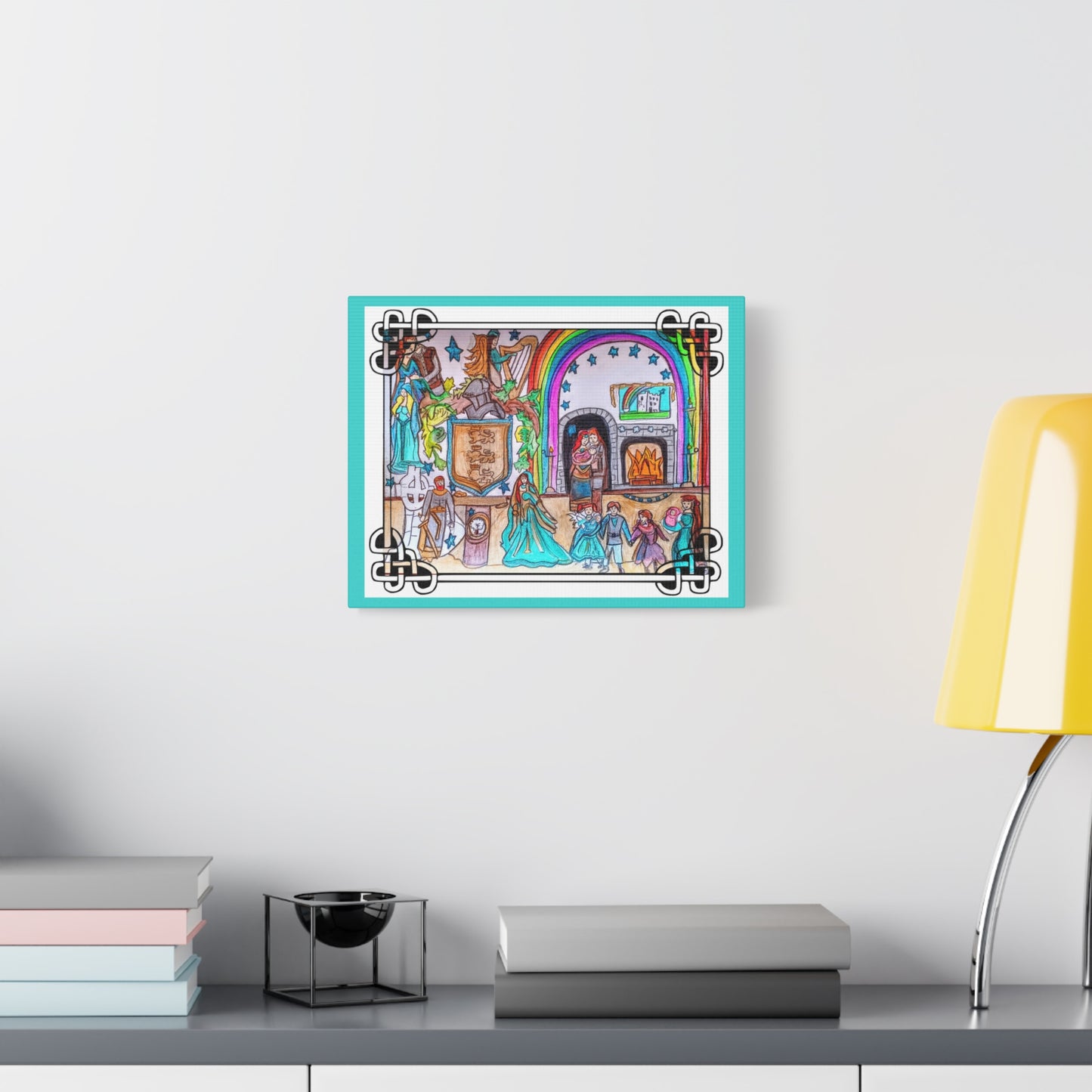 Medieval Family Castle Scene Matte Canvas | Stretched Wall Art