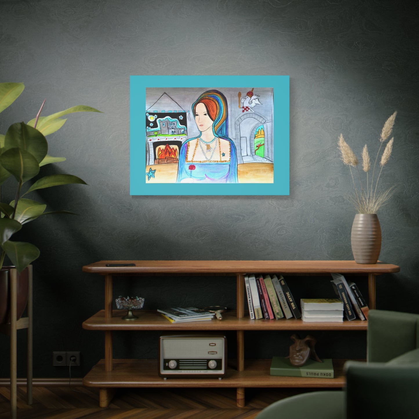 Queen Anne Boleyn Lady Portrait, Gallery Wrapped Canvas Print — Stretched Matte Wall Art