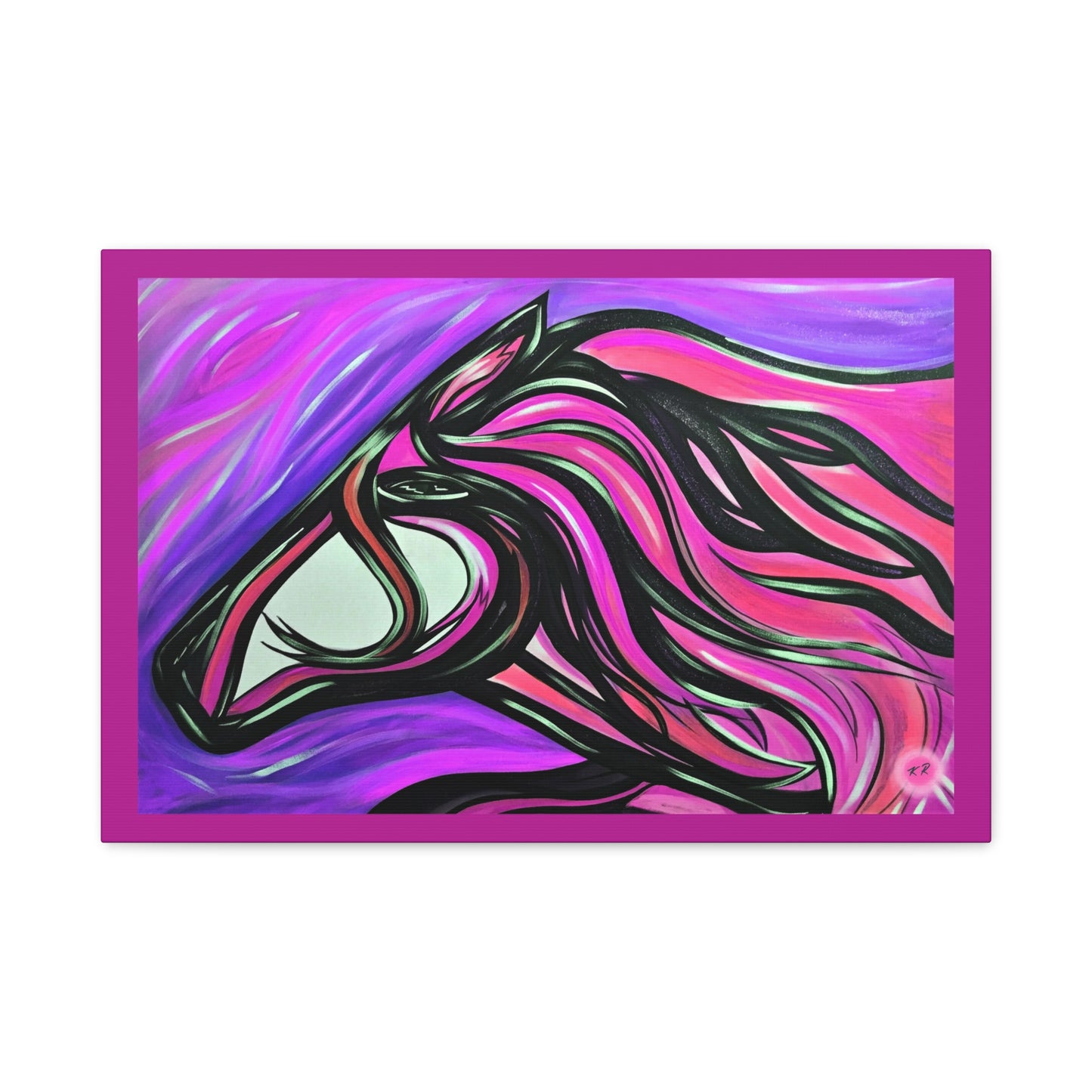 Pink Horse gallery wrapped canvas print, multiple sizes available