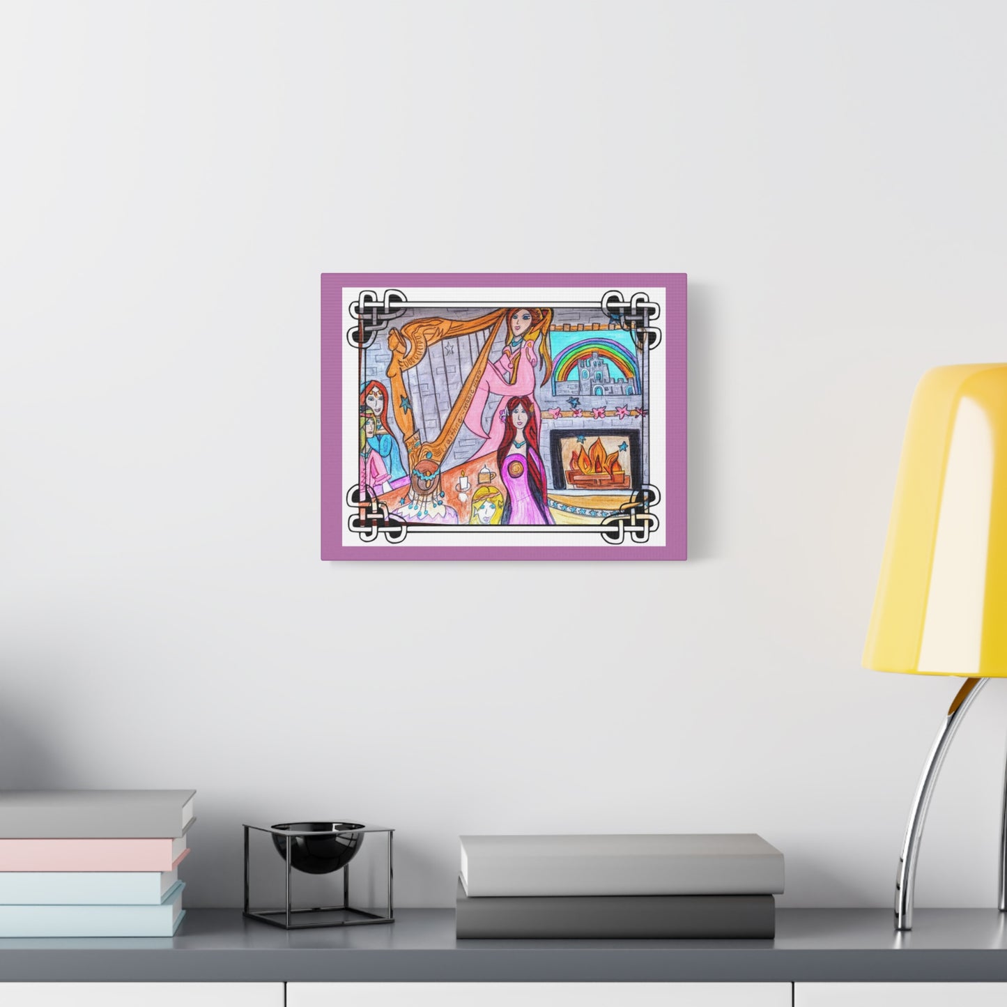 Celtic Magic Harp Ladies, Matte Gallery Wrapped Canvas Wall Art ~ multiple sizes