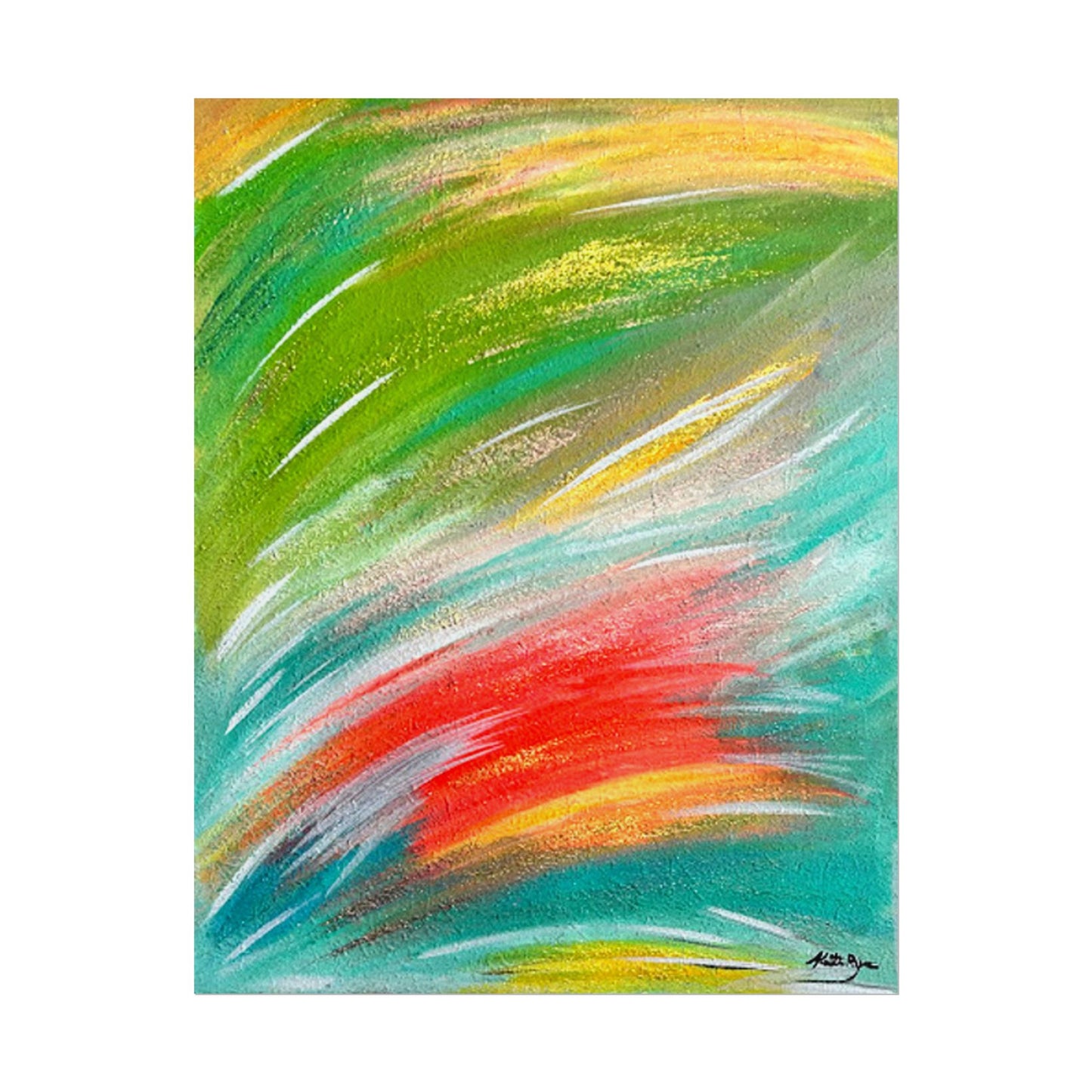 Abstract Colorful Brushstroke Poster | Rolled Poster Wall Art