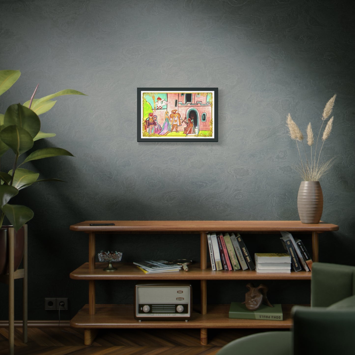 King Henry VIII & Queen Anne Boleyn at a Medieval Castle with her parents~ Stretched Wall Art