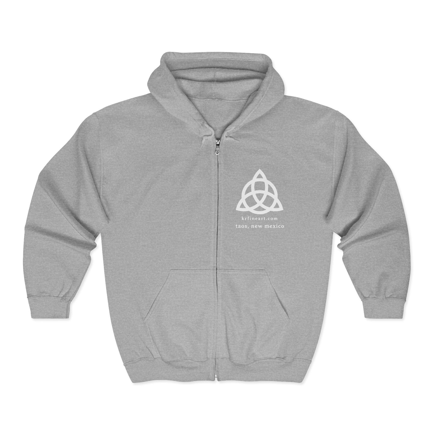 Celtic Trinity Knot~ krfineart.com~ Taos New Mexico Zip Hoodie | Full Zip Sweatshirt