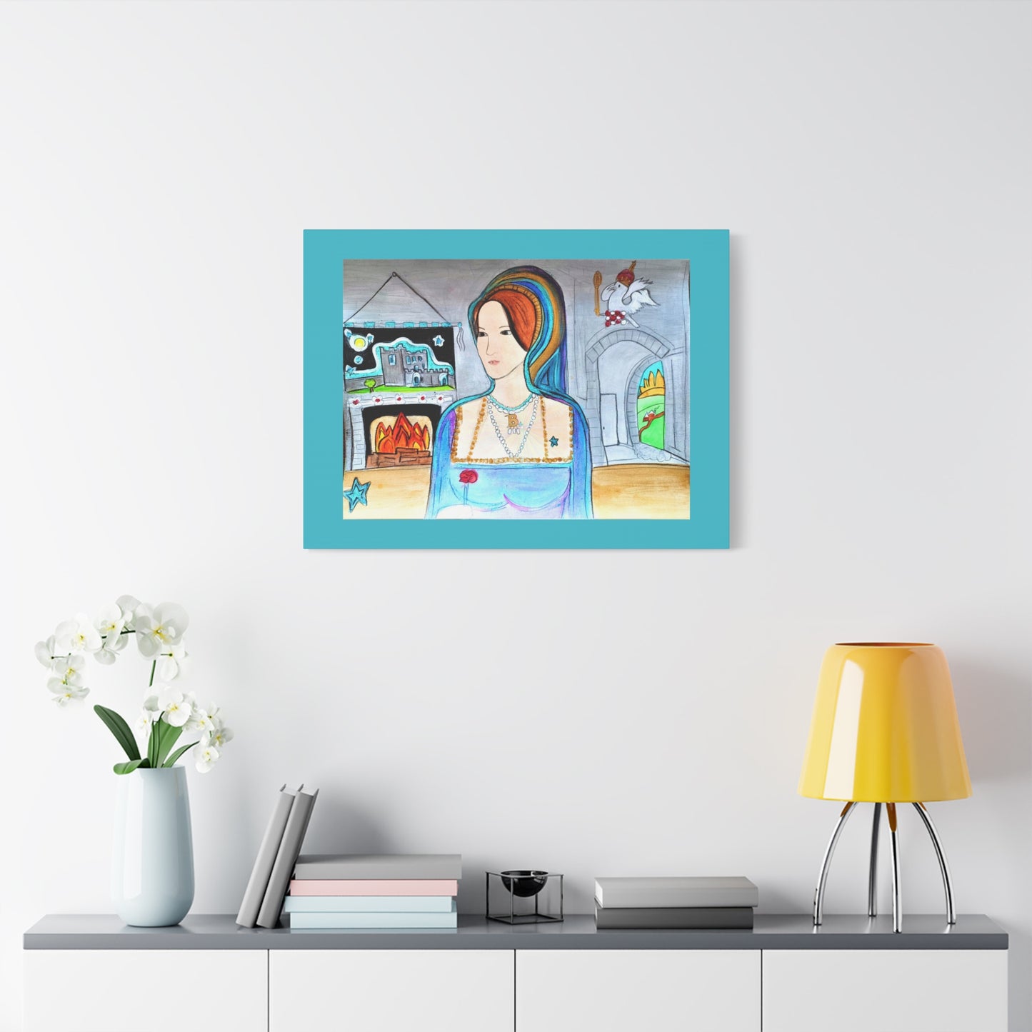 Queen Anne Boleyn Lady Portrait, Gallery Wrapped Canvas Print — Stretched Matte Wall Art