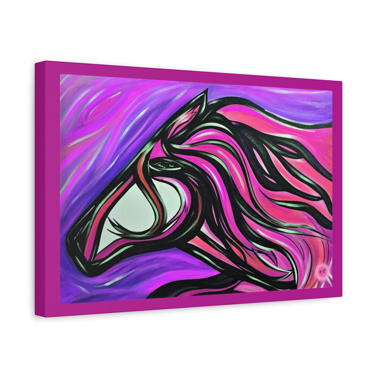 Pink Horse gallery wrapped canvas print, multiple sizes available