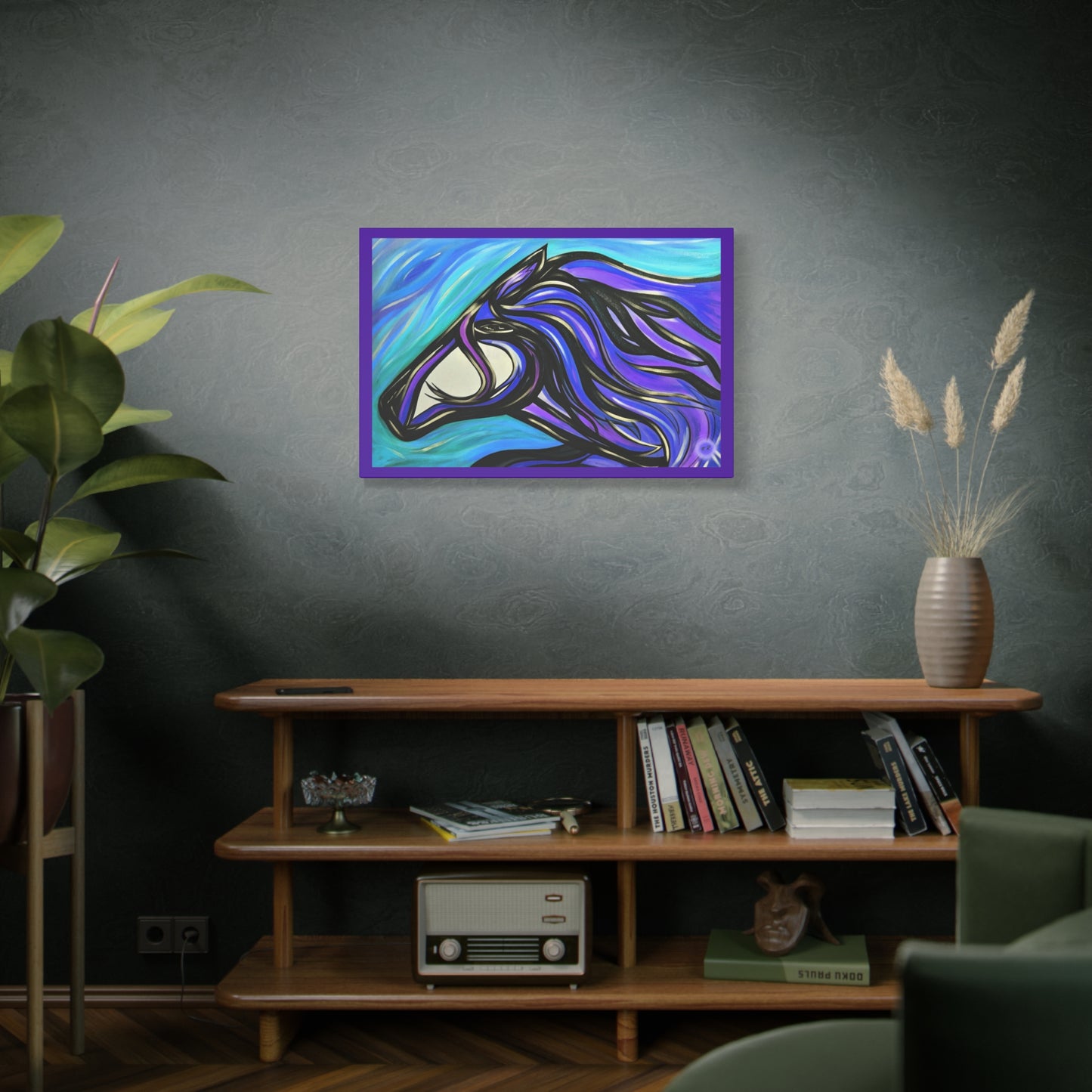 Purple Horse Gallery Wrapped Canvas Print, multiple sizes available
