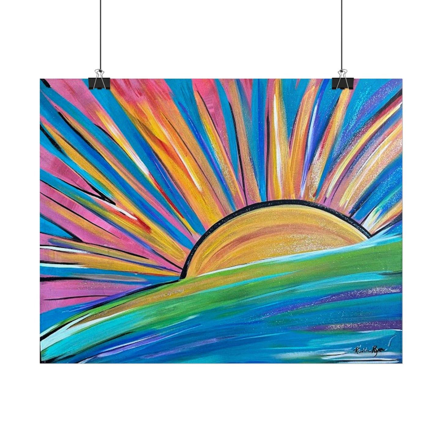 Sunshine Wall Art, Good Morning Sunshine Art Poster | Rolled Poster Bedroom Decor