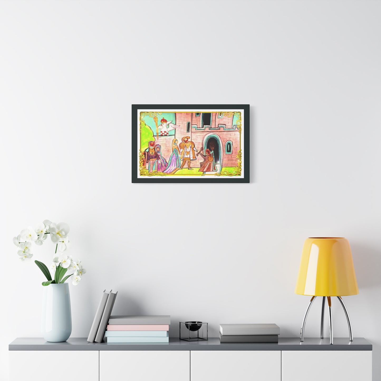 King Henry VIII & Queen Anne Boleyn at a Medieval Castle with her parents~ Stretched Wall Art