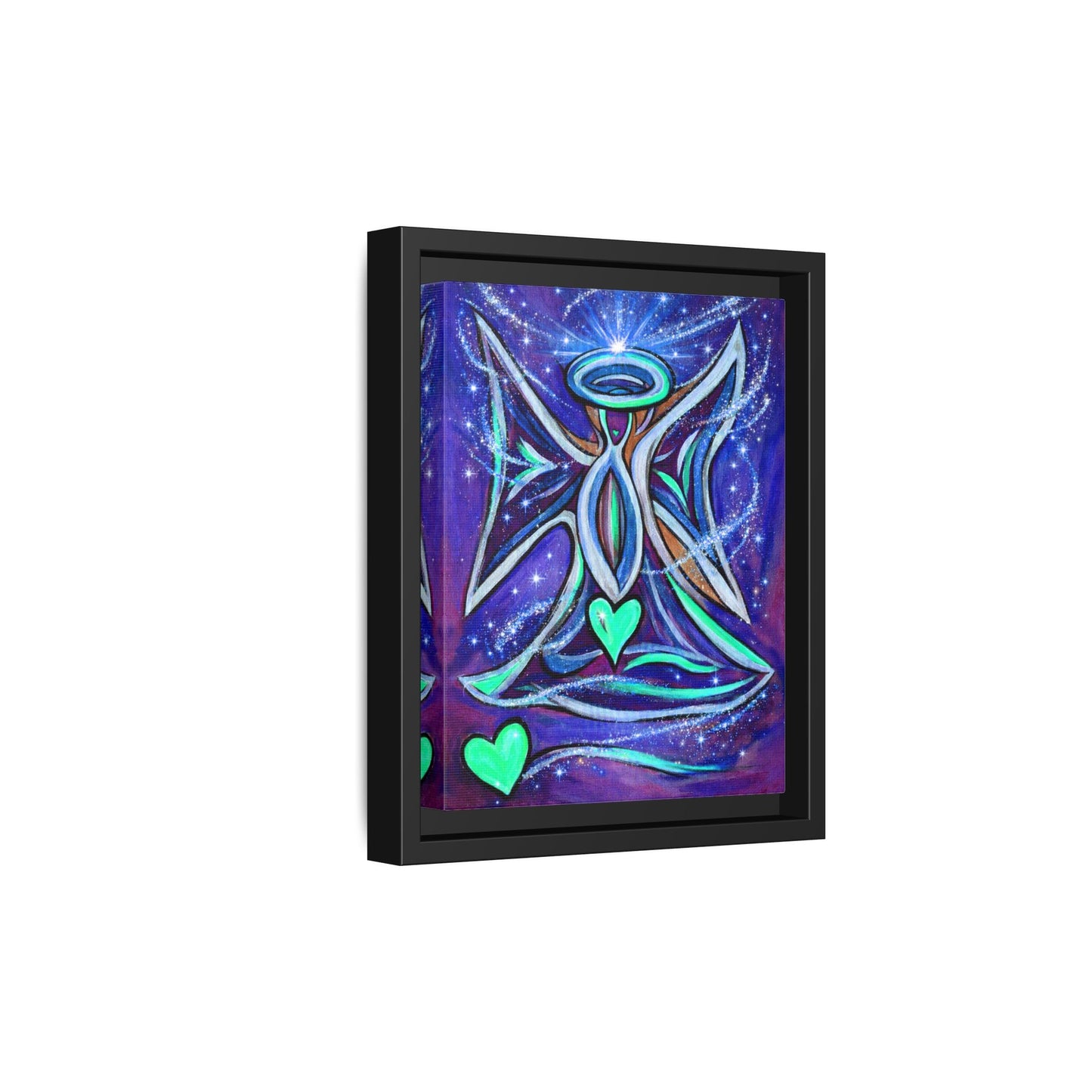 Sparkling Rainbow Angel Artwork Matte Canvas Framed | Spiritual Wall Art