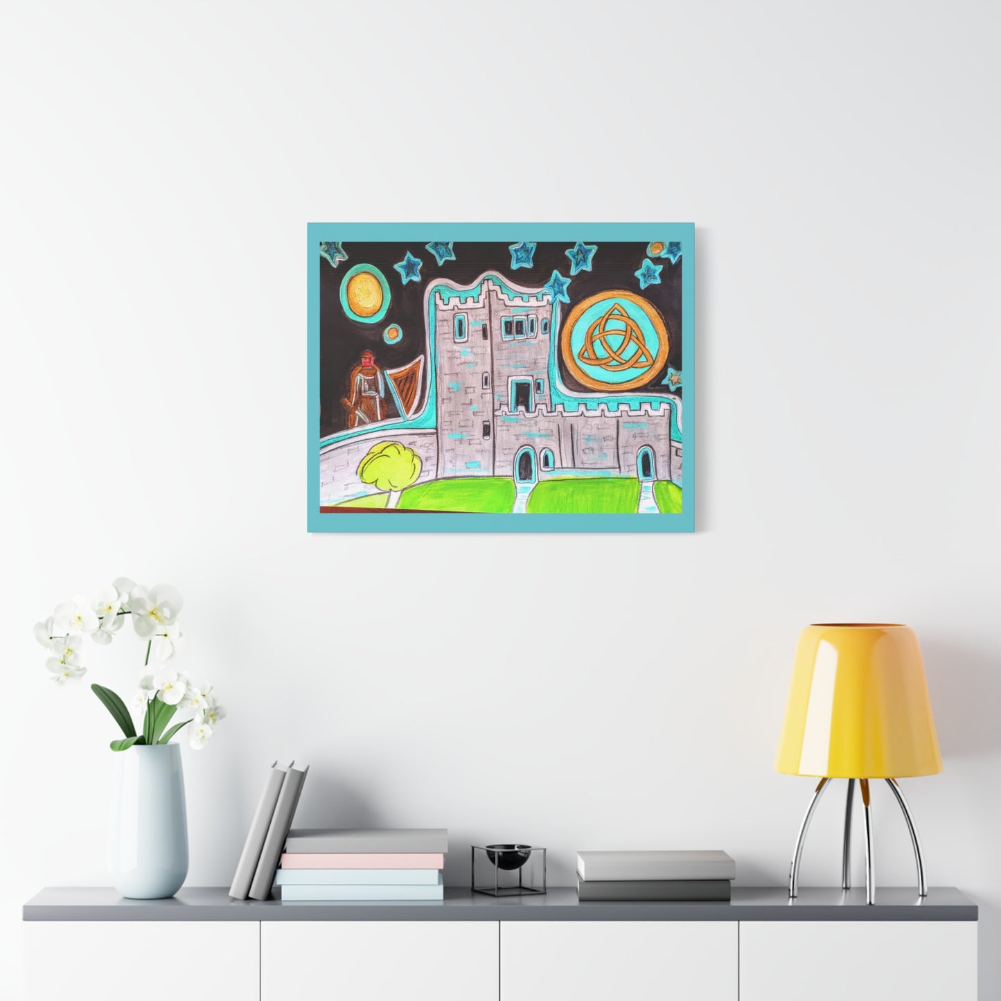 Castle Night, Matte Gallery Wrapped Canvas Art – Stretched Celtic Knot Wall Print