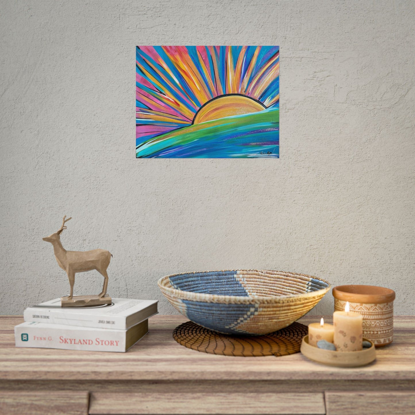 Sunshine Wall Art, Good Morning Sunshine Art Poster | Rolled Poster Bedroom Decor