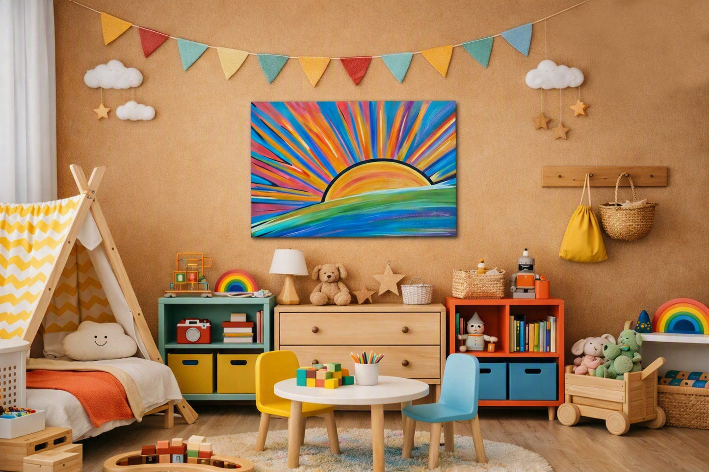 Sunshine Wall Art, Good Morning Sunshine Art Poster | Rolled Poster Bedroom Decor