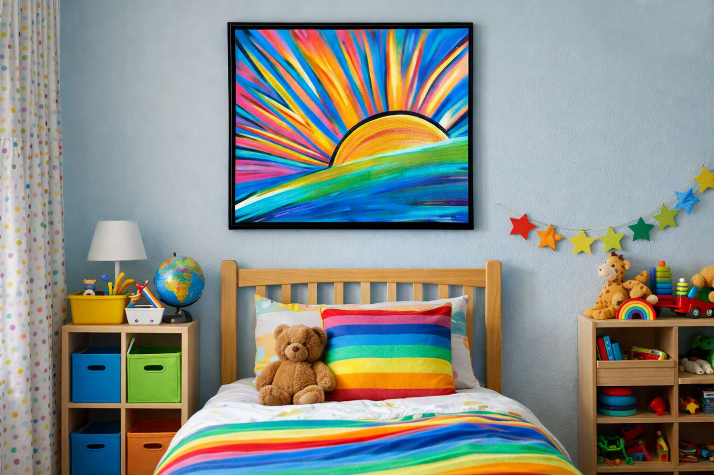 Sunshine Wall Art, Good Morning Sunshine Art Poster | Rolled Poster Bedroom Decor
