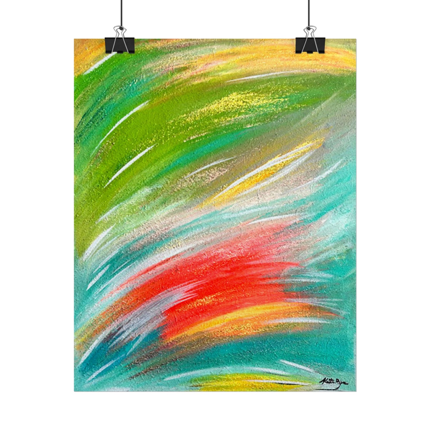 Abstract Colorful Brushstroke Poster | Rolled Poster Wall Art