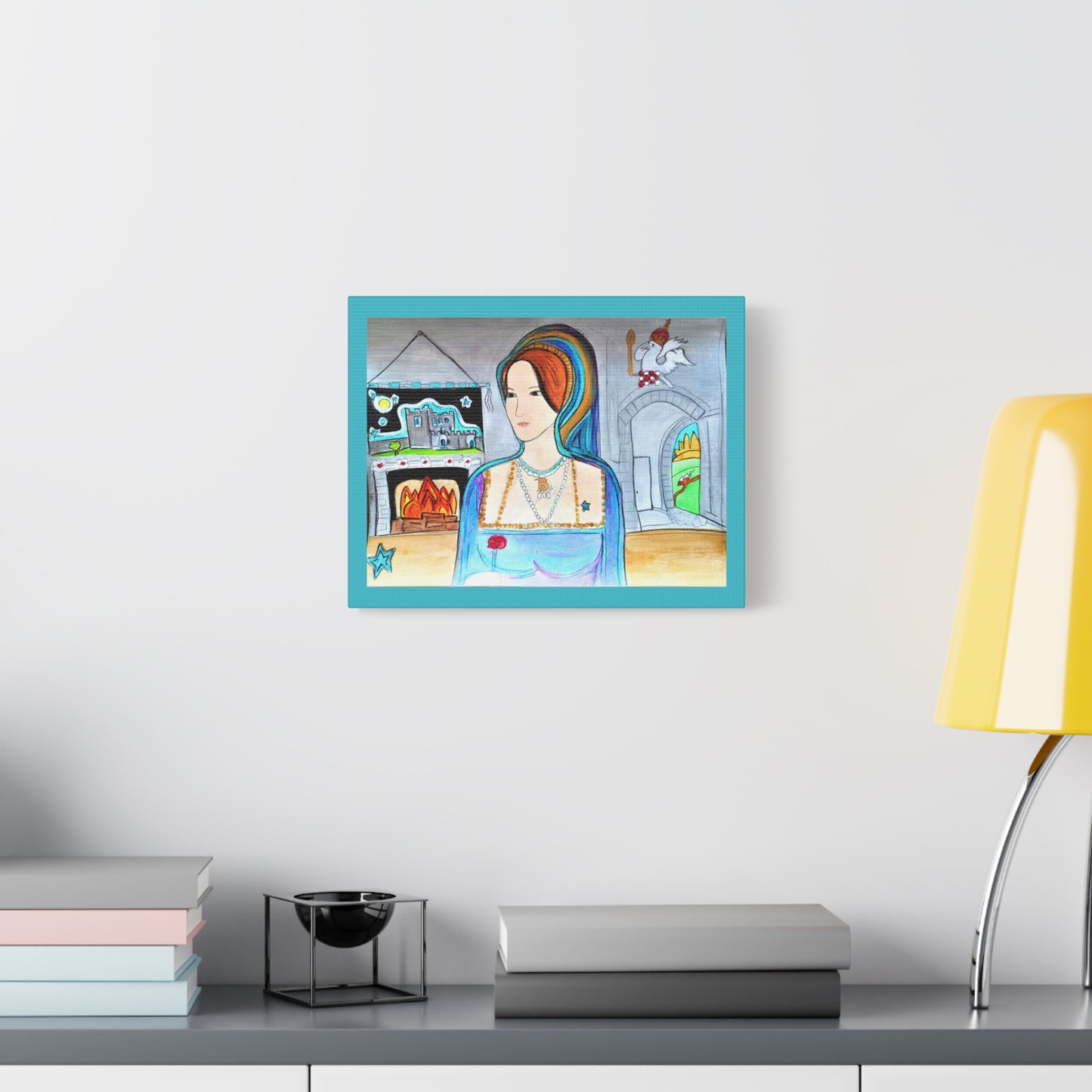 Queen Anne Boleyn Lady Portrait, Gallery Wrapped Canvas Print — Stretched Matte Wall Art