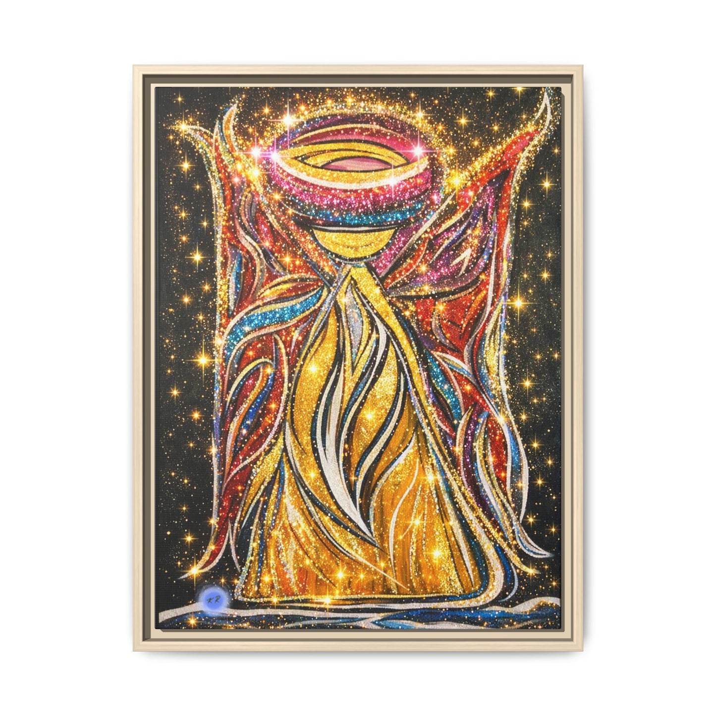 Golden Angel Abstract Painting Matte Canvas