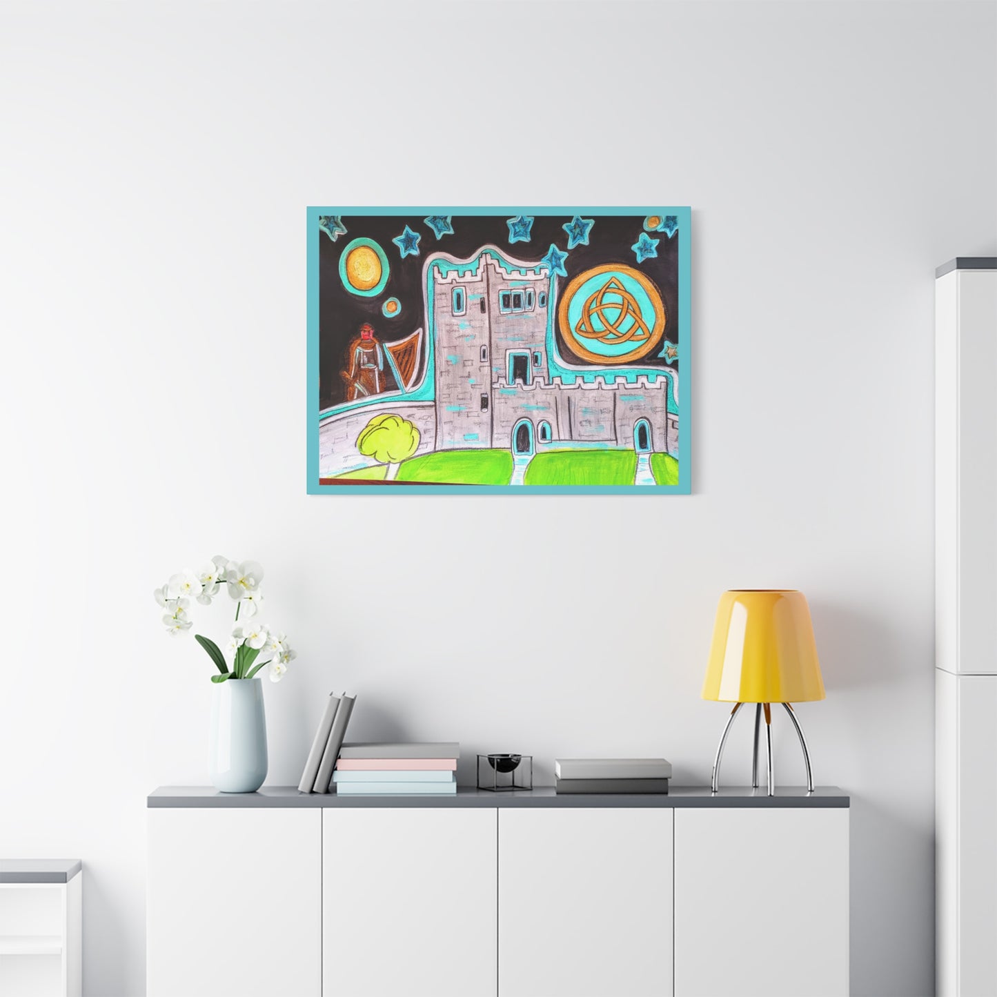 Castle Night, Matte Gallery Wrapped Canvas Art – Stretched Celtic Knot Wall Print